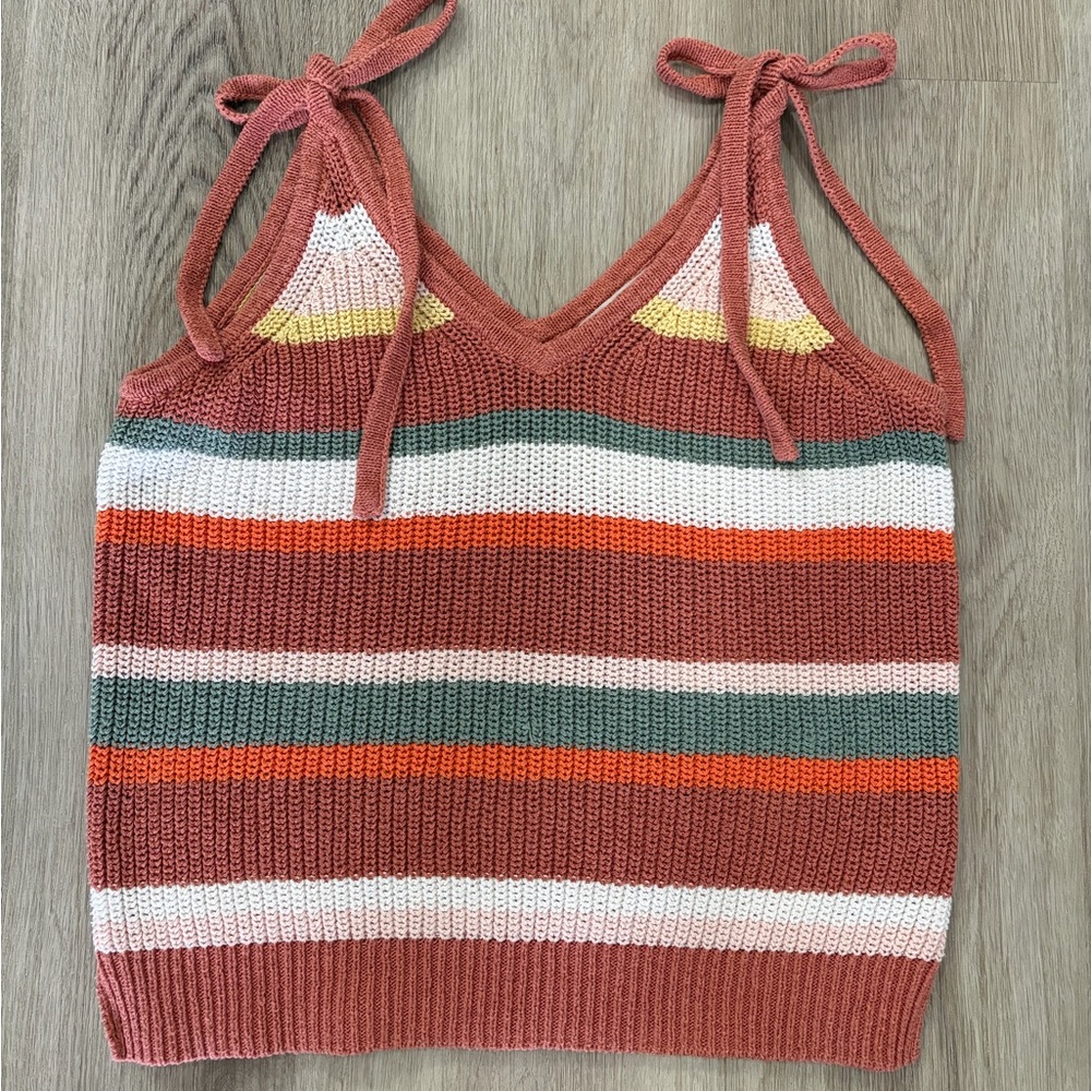 Madewell Multicolor Striped Knit Tank with Tie Straps